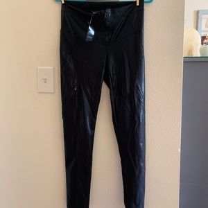 Black snakeskin leggings